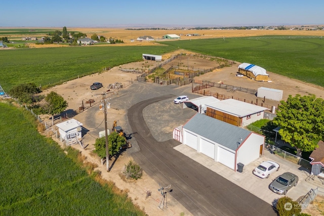 aerial view with a rural view