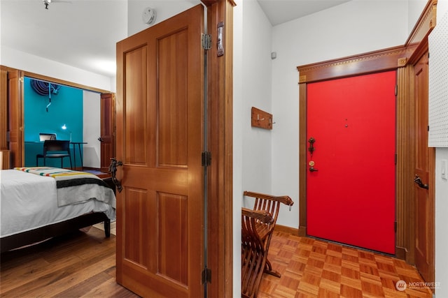 bedroom featuring light hardwood / wood-style flooring