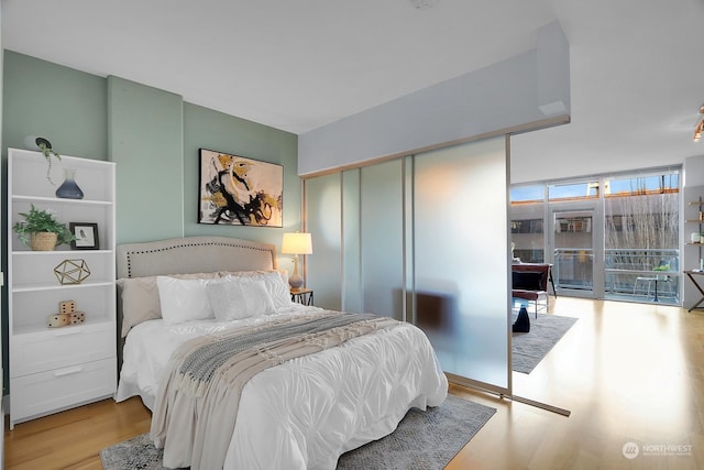 bedroom featuring light hardwood / wood-style flooring