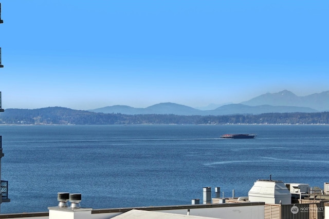 view of water feature with a mountain view