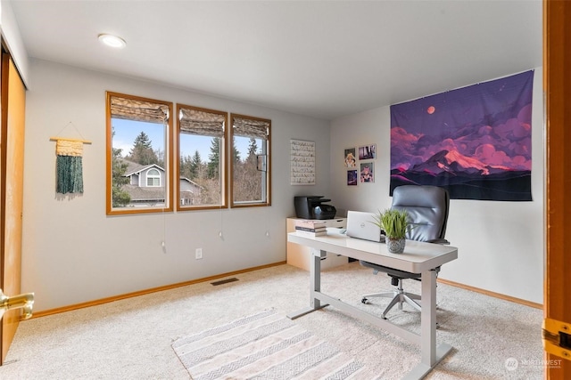 view of carpeted office