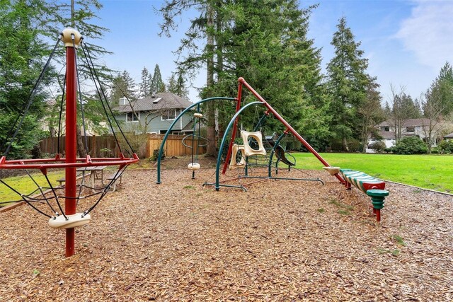 view of playground featuring a yard