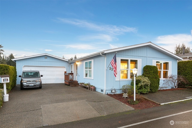 view of front of property featuring a garage