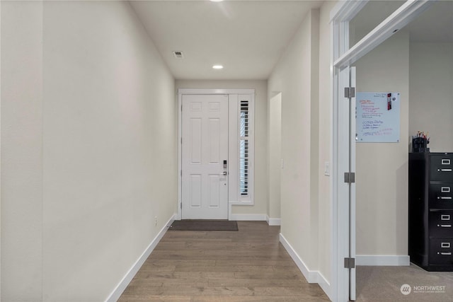 entryway featuring light wood-type flooring