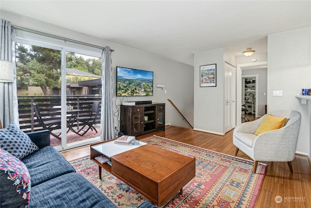 living room featuring hardwood / wood-style floors