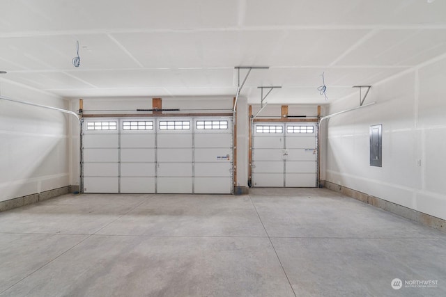 garage featuring electric panel