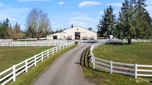 exterior space with a rural view