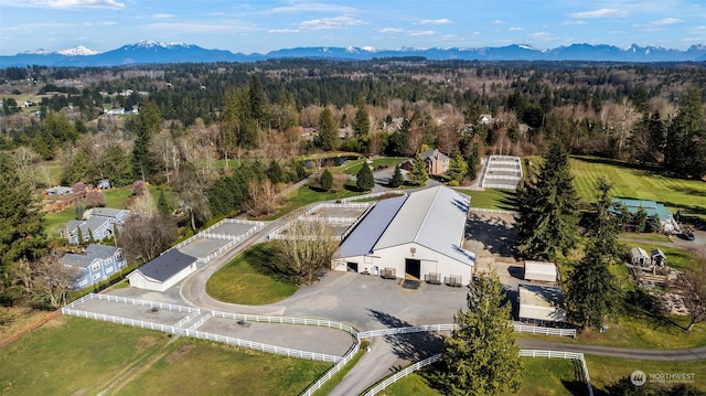 bird's eye view featuring a mountain view