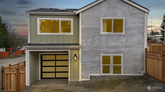 view of front facade with a garage