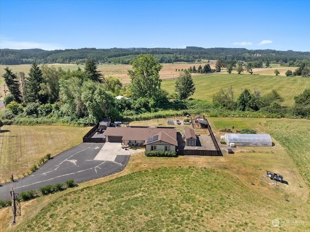 aerial view featuring a rural view