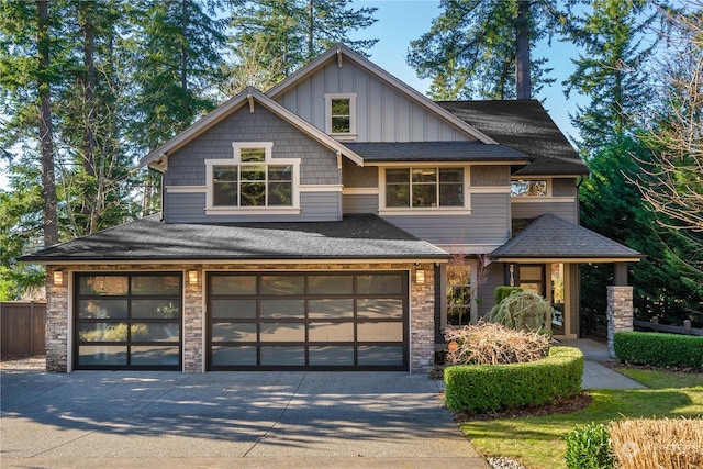 craftsman inspired home featuring a garage