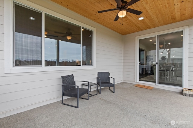 view of patio with ceiling fan