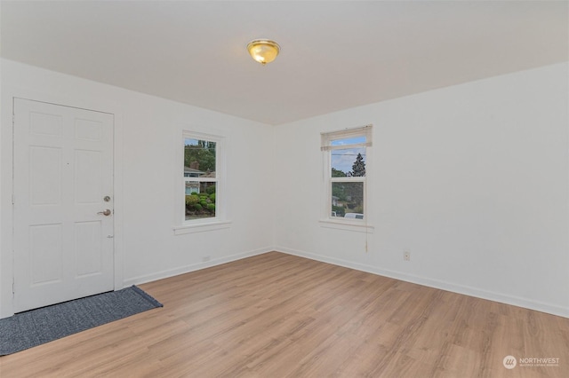 foyer entrance with light wood-type flooring and plenty of natural light