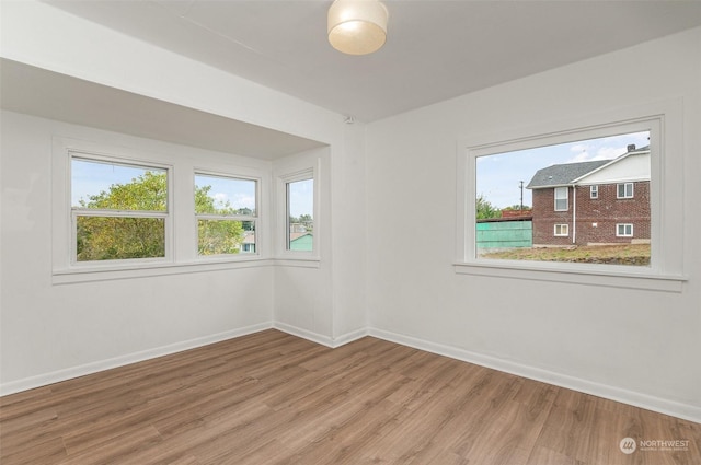 empty room featuring hardwood / wood-style flooring and a healthy amount of sunlight