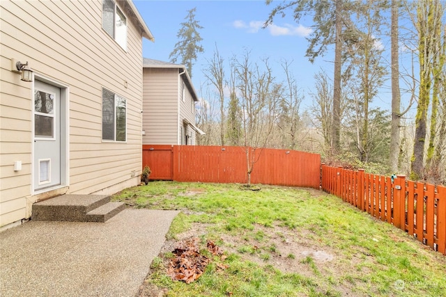 view of yard with a patio area