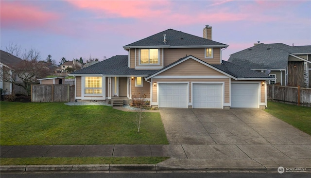 view of property with a lawn