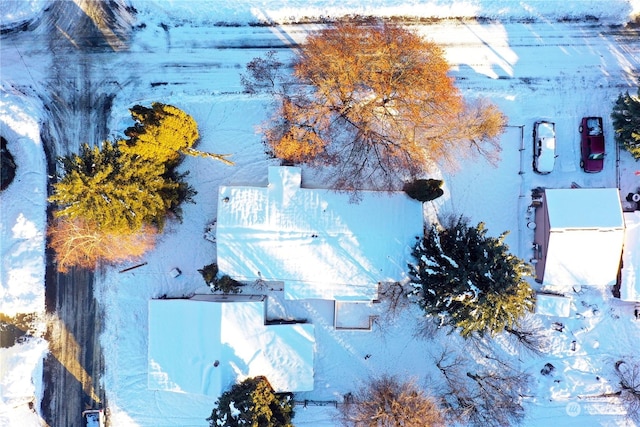 view of snowy aerial view