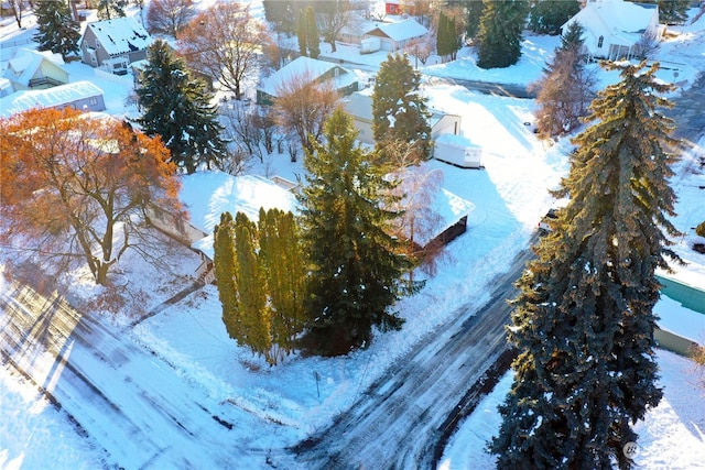 view of snowy aerial view