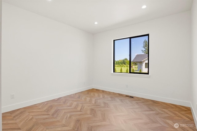 empty room featuring light parquet floors