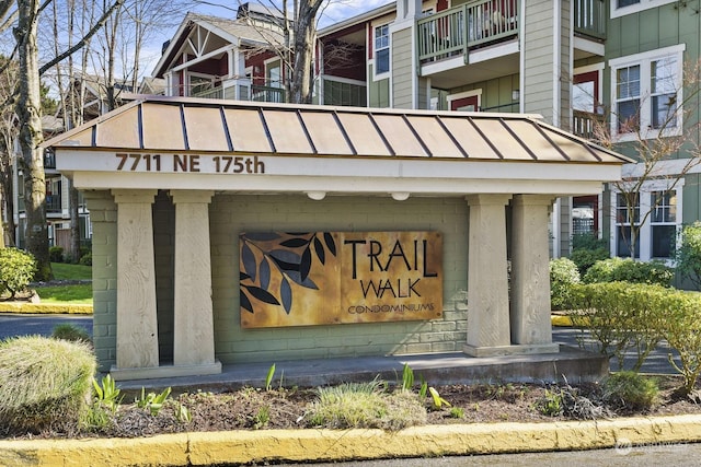 view of community sign