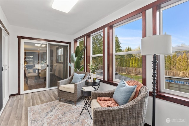 sunroom with plenty of natural light