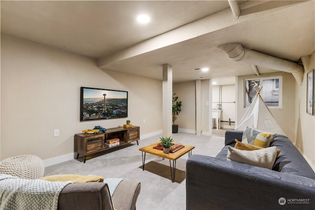 view of carpeted living room