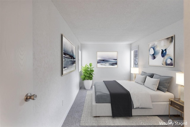 15749 NE 18th St Unit B8, Bellevue, WA 98008 - carpeted bedroom with a textured ceiling and baseboards