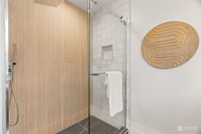 5537 34th Ave NE, Seattle, WA 98105 - bathroom featuring a tile shower and tile patterned floors