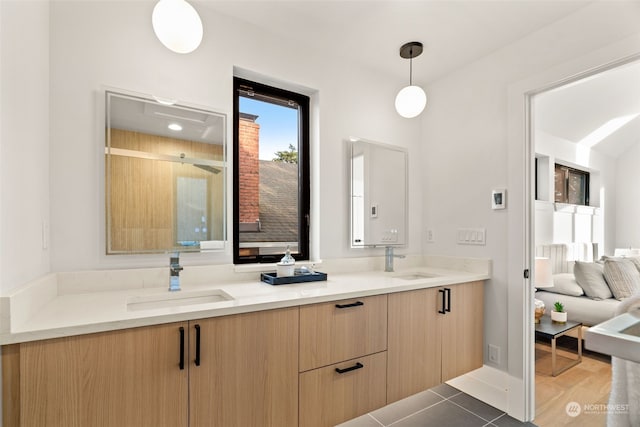 5537 34th Ave NE, Seattle, WA 98105 - bathroom with tile patterned flooring and vanity