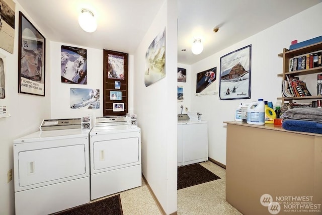 laundry area featuring washer and dryer