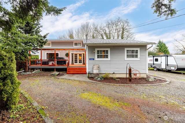 view of front of home featuring a deck