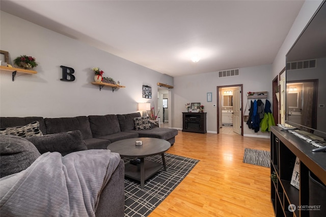 living room featuring hardwood / wood-style floors