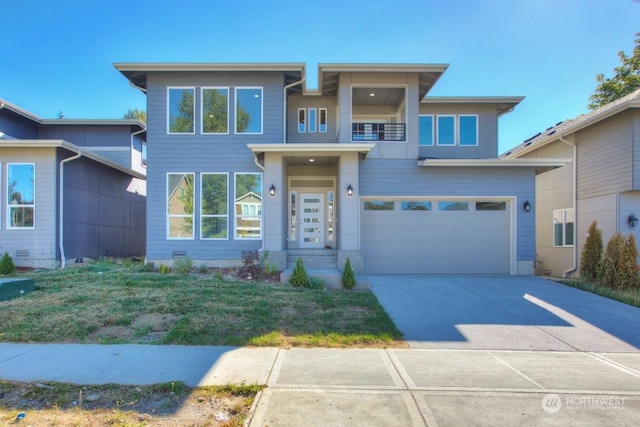 view of front of home with a garage