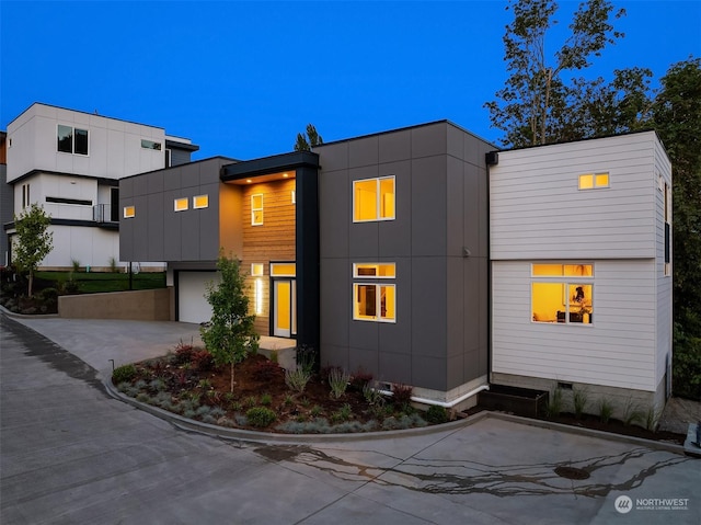 modern home with a garage