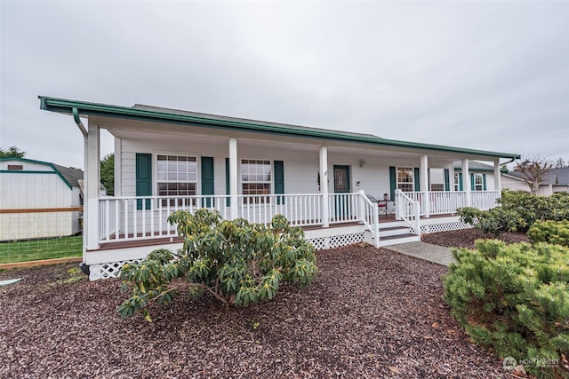 view of front of house featuring covered porch