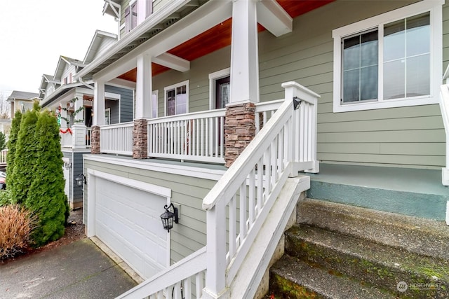 property entrance featuring a garage