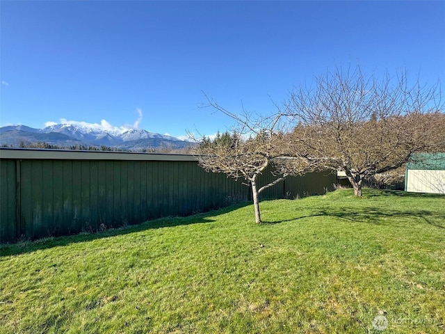 view of yard with a mountain view