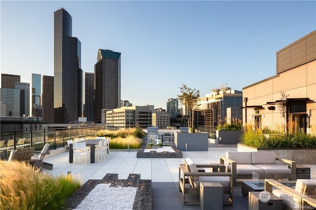 view of patio / terrace featuring an outdoor living space