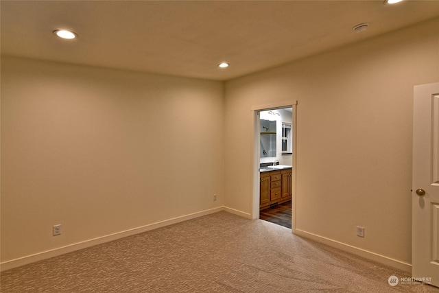 empty room with carpet flooring and sink