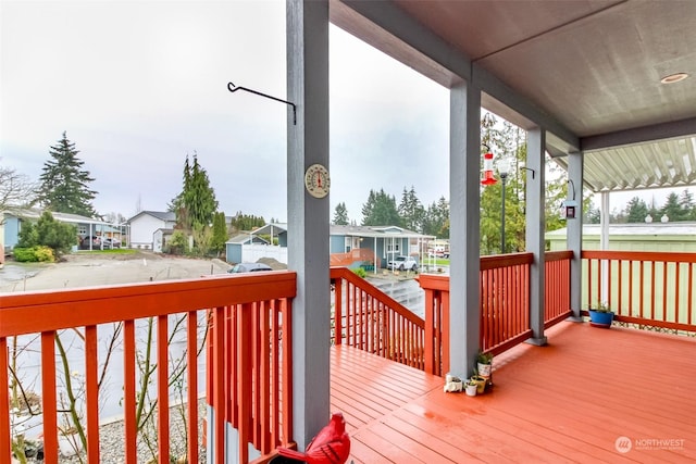 deck featuring covered porch