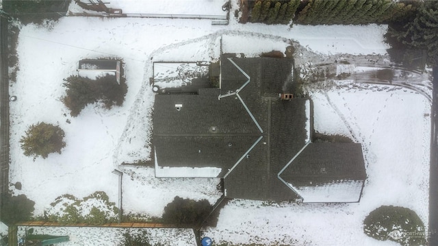 view of snowy aerial view