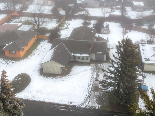 view of snowy aerial view