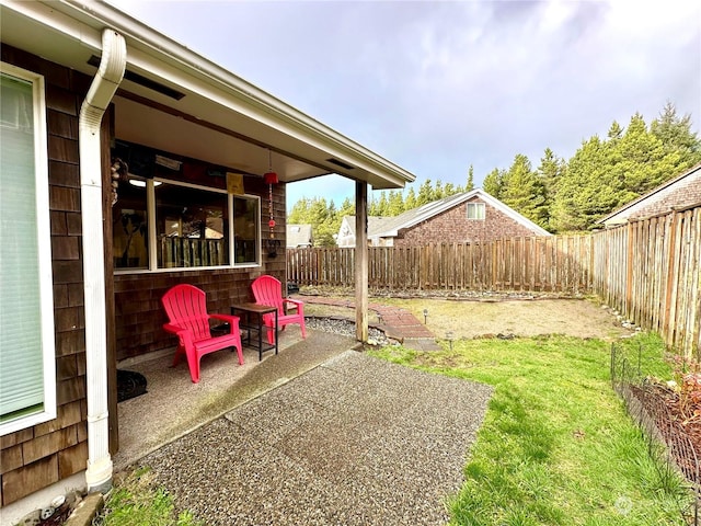 view of yard with a patio area