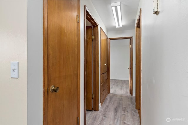 hall featuring light wood-type flooring