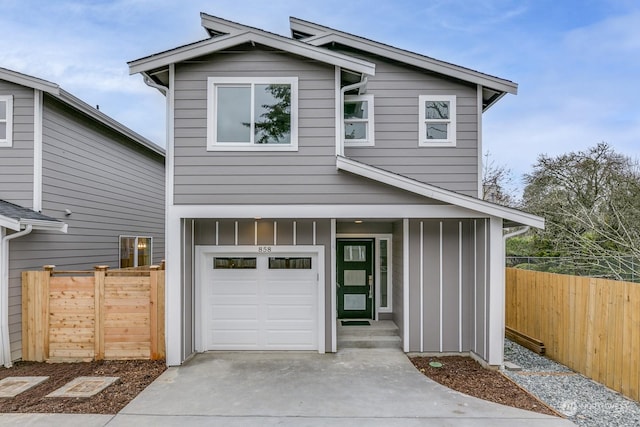 view of front of property featuring a garage