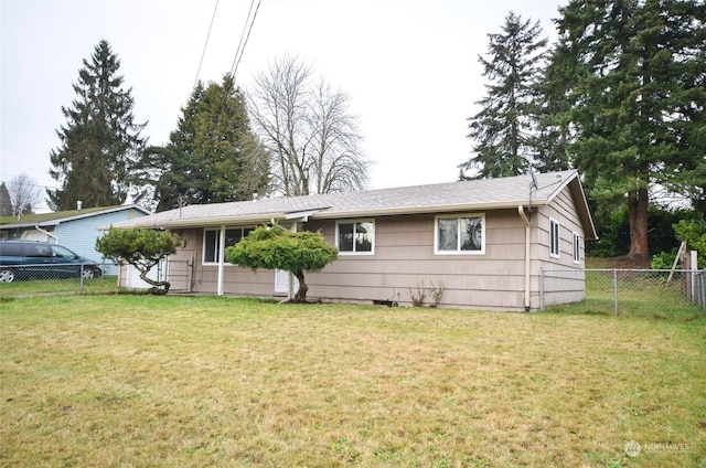 view of front of home with a front yard