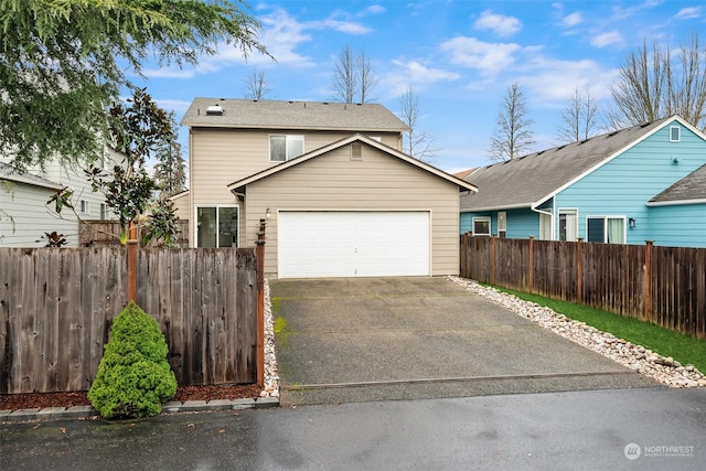 front facade with a garage