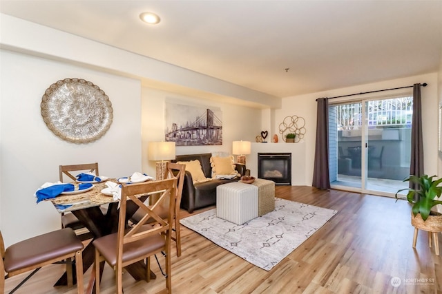 living room with wood-type flooring