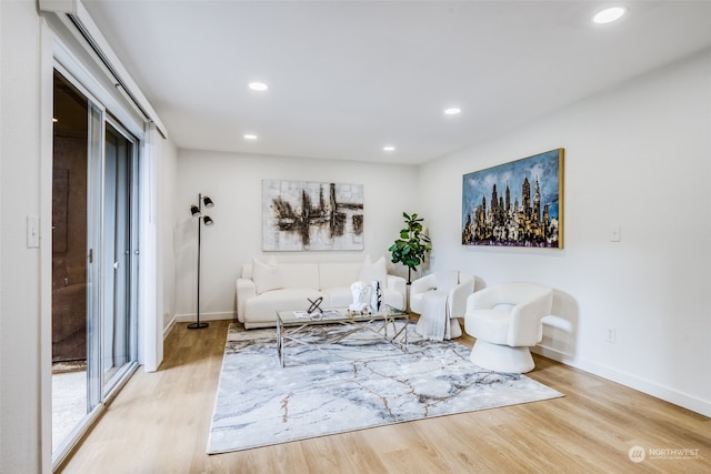 unfurnished living room featuring light hardwood / wood-style flooring