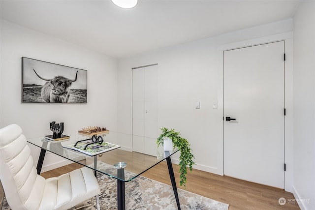 office featuring hardwood / wood-style flooring